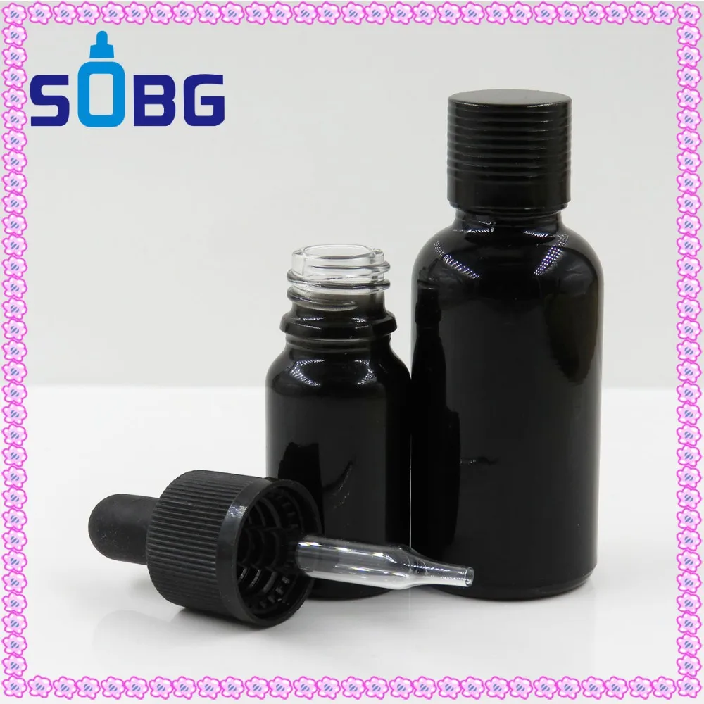 
Wholesale Custom Frosted Colorful Black Amber bottles Glass oil Dropper Bottle 