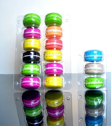 custom clear pet plastic macaroons packaging box macaroons packaging blister