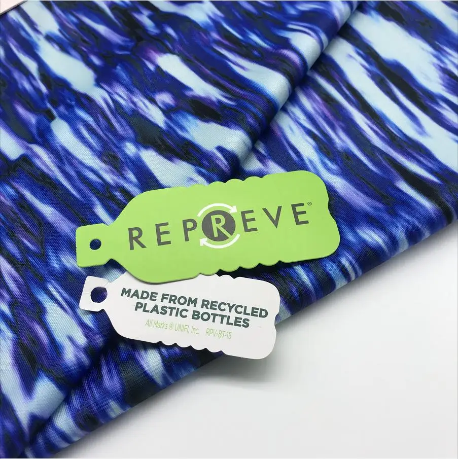 Quick Dry Fit Breathable 90 Polyester 10 Spandex Recycled Plastic Bottle Printed Single Jersey Fabric