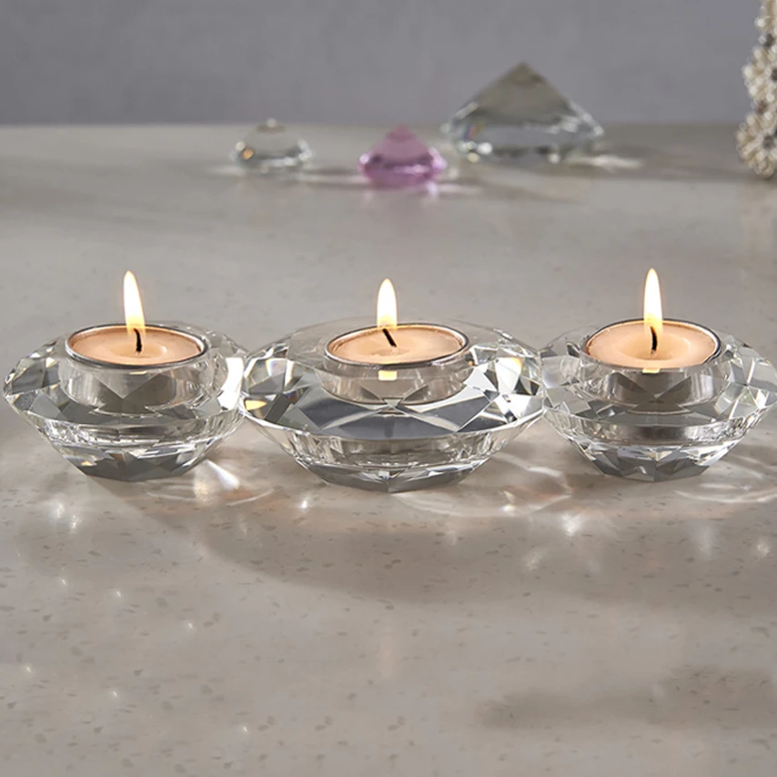 Custom Empty Luxury Heat Resistant Glass Lotus Supplies Crystal Halloween Candle Holders, Lanterns And Candle Jars Bowls