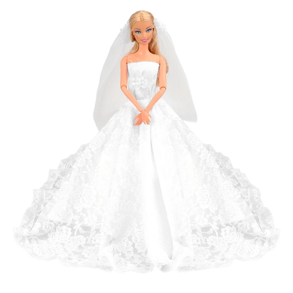 
Fashion Princess Wedding Dress With Black Suit Doll Clothes Ken Doll Couple Set for 11.5-12inch Doll Kid Girl Toy Gift 