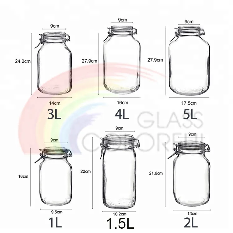 Guaranteed Quality glass jar containers with glass lid airtight glass storage jar