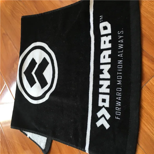 
Customized Black Logo Velour Cotton Printed Red Rally Sports Gym Towel 