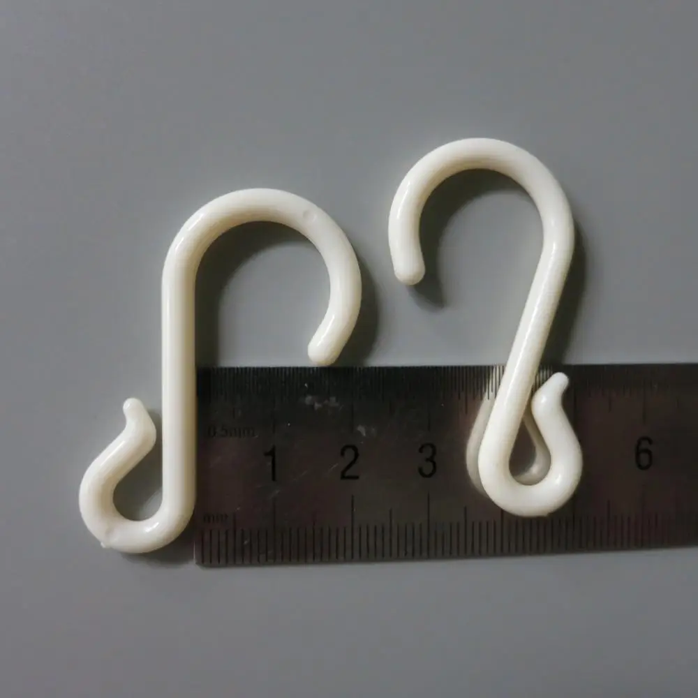 
displaying S hook in white for connecting 