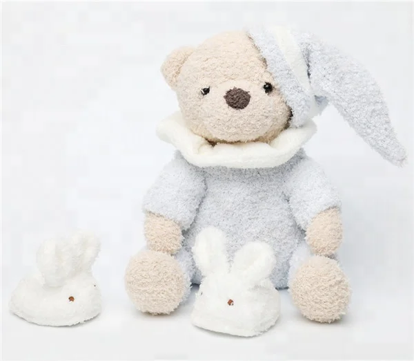 Handmade Adorable Baby Teddy Bear Plush Toy With Scarf Wholesale Custom Cute Kids Toy Sleeping Stuffed Animal Soft Plush Bear