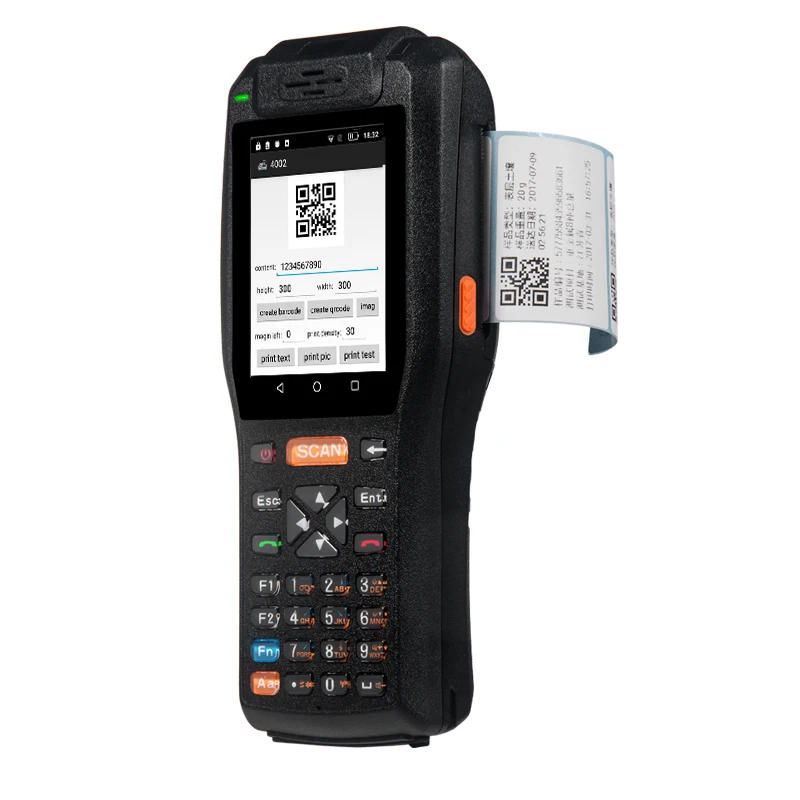  Портативный Android PDA терминал для сбора данных с термопринтером RFID считыватель смарт-карт лазерный сканер штрих-кодов