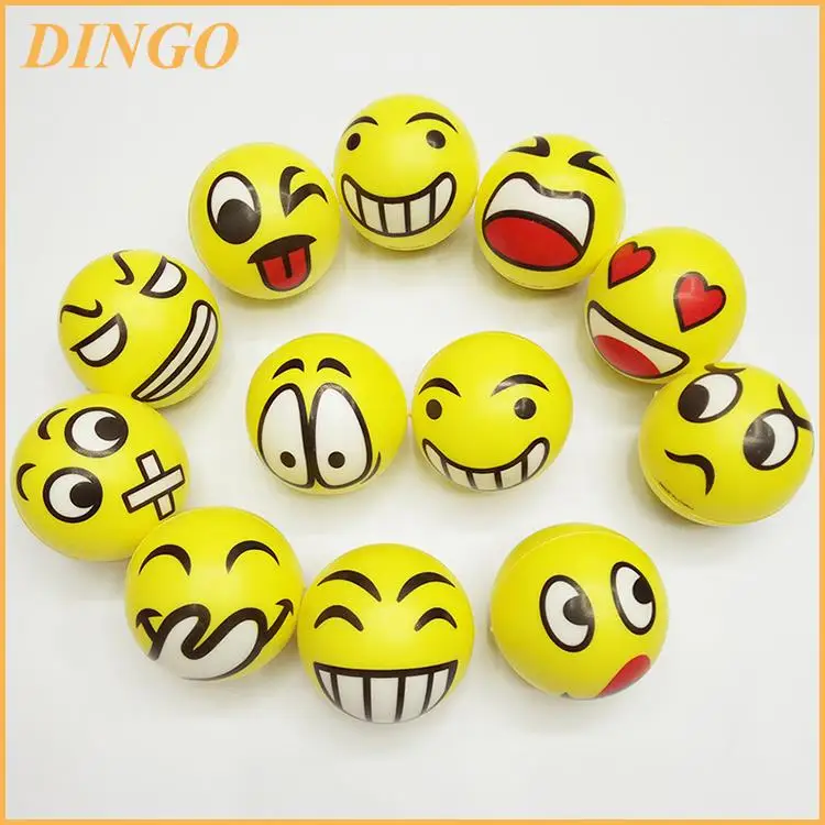 Yellow Smiley Face PU Stress Ball