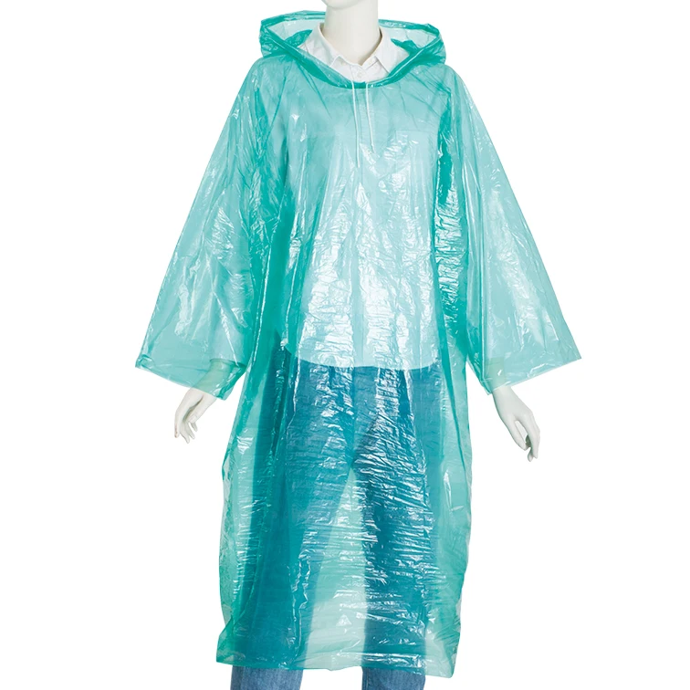 PE plastic disposable pe raincoat for biker/PE raincoat for women