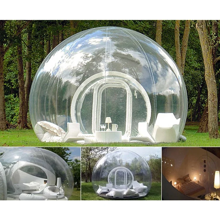 Blue Springs Inflatable Clear Hotel Tent , Clear Inflatable Bubble Lodge Tent