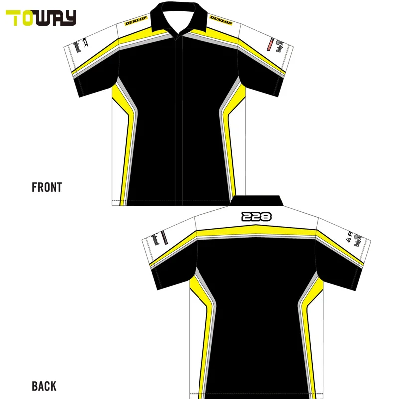 На пуговицах с сублимационной печатью на заказ гонки рубашки для мальчиков