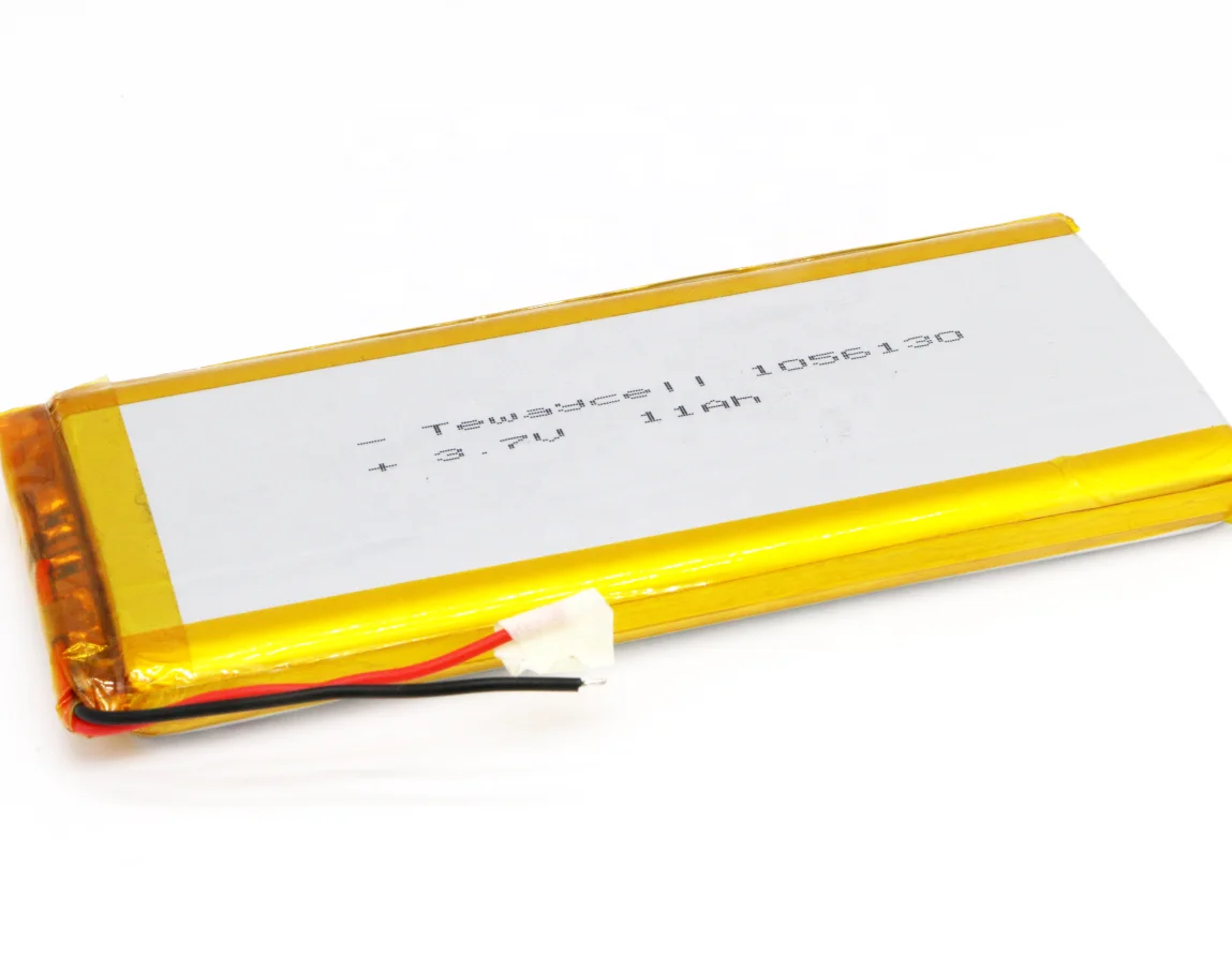 1056130  11000mah 3.7v diy solar energy storage spot welding lithium polymer ion battery cells pack  with connector for ups