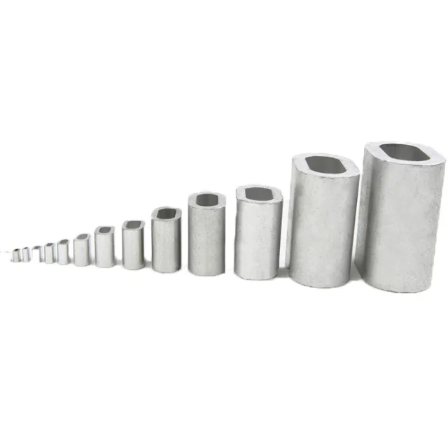 DIN3093/EN13411 M1.2 flat type aluminum sleeve ferrule for wire rope cable