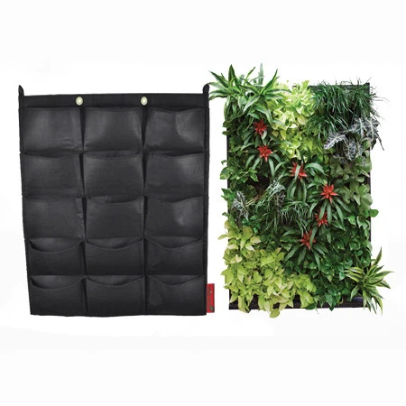 Modern Style 4 6 7 9 12 18 36 64 Pockets Hotel Restaurant Wall Decorate Flower Grow Bag vertical garden artificial flowers