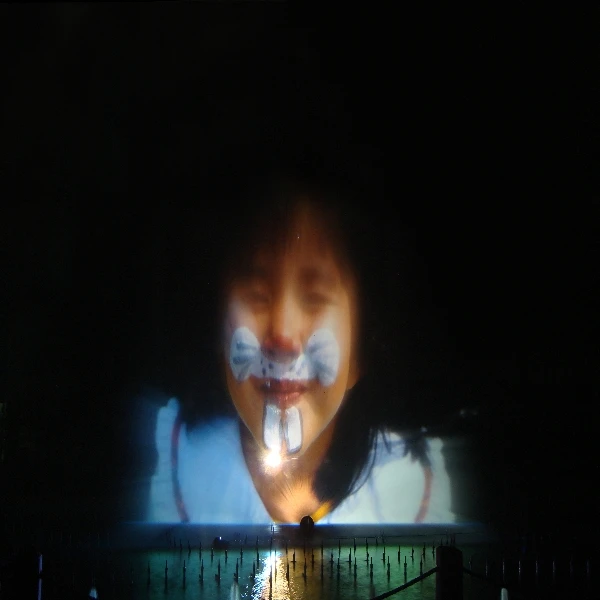 Musical Dancing Floating water screen laser movie fountain For Projector