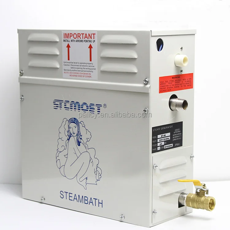 Outdoor sauna with steam generator for garden