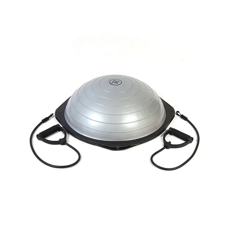 Massage Fitness Exercise Yoga Balance Trainer Half Ball With Resistance Bands