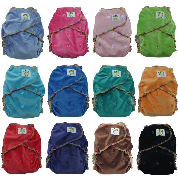 Natural Bamboo Fiber Cloth Diaper S M L Adjustable Size Baby Diapers Washable with 2 Pcs