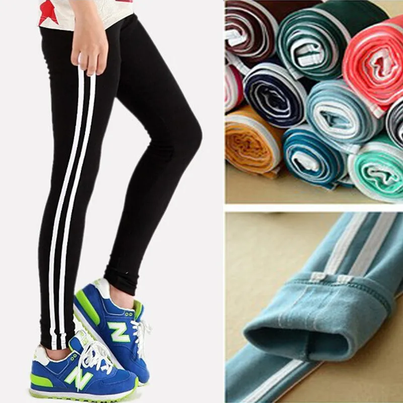 CUHAKCI Spring Women New High Quality Women Leggings Fashion Vertical Stripes Slim Elastic Pants Sportswear Leggings Breathable