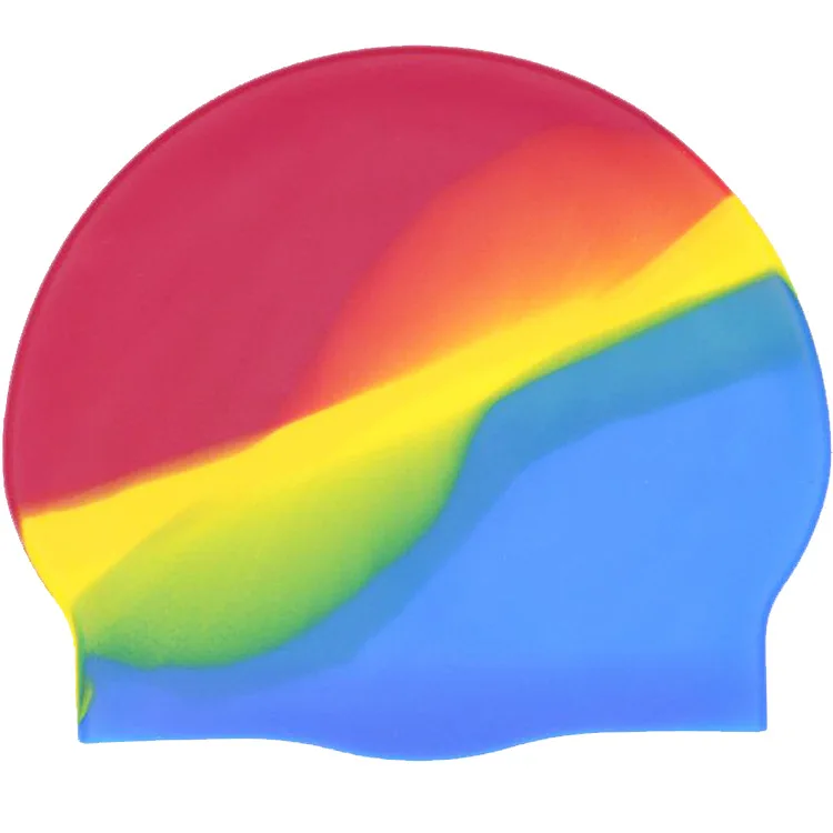 
Manufacture Sports Multiple Colors Swirl Colors Silicone Mixed Colors Swim Caps 