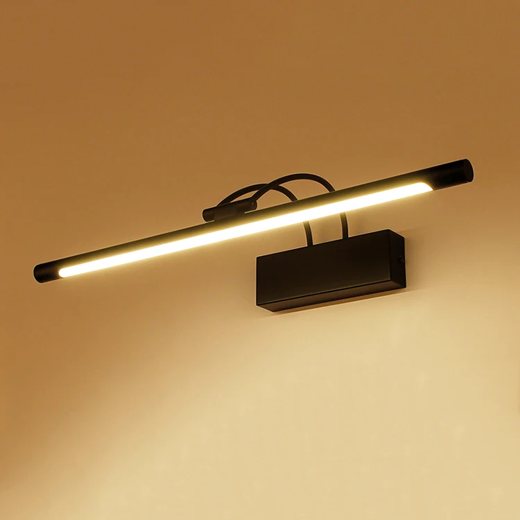 Anti-rust Matte Black Bathroom Light Fixtures hotel adjustable universal head  lampe led mirror wall mounted picture light