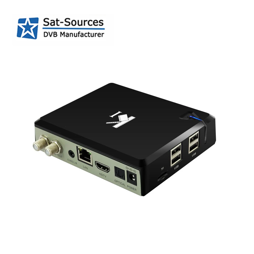 ТВ-приставка Android DVB с четырехъядерным процессором 8 Гб Flash 1 ГБ DDR3 Поддержка CCCam Newcamd Biss