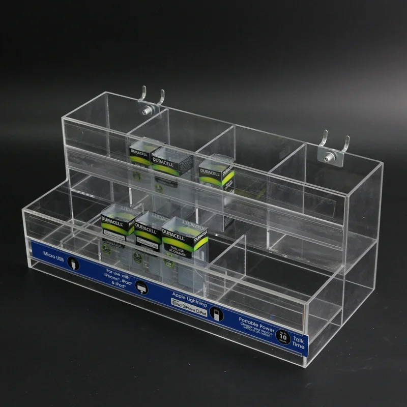 Custom acrylic data wire earphone cell phone accessory display stand