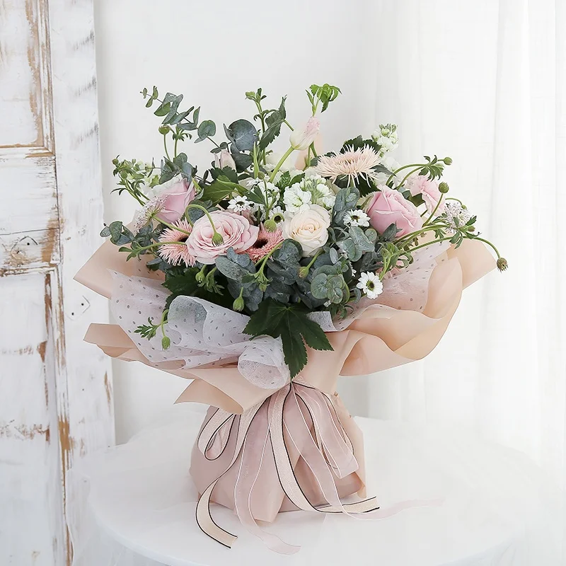 
60CM*20M Decoration Fresh Cut Flowers Packing solid-colored Wrapping Paper Roll 