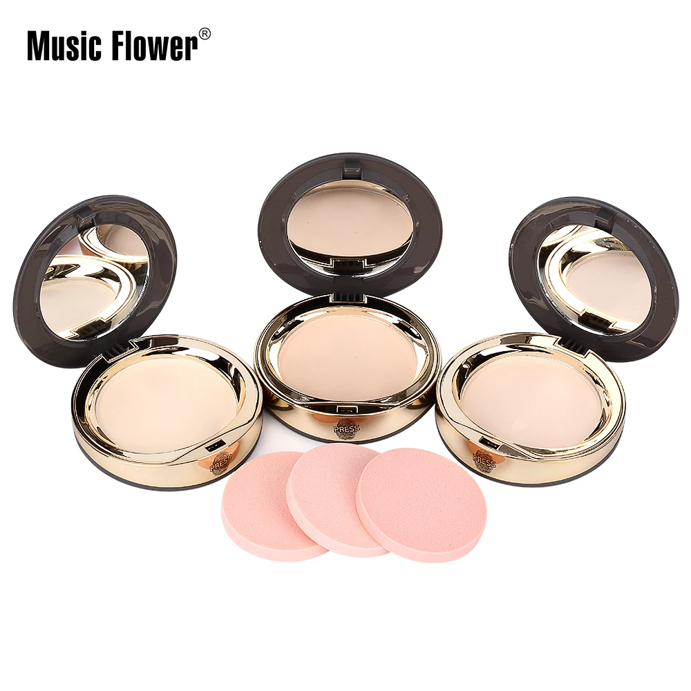 Music Flower New Fabulous 5 Colors Smooth Cosmetics Skin Finish Pure Mineral Powder Face pressed powder Palette For Face Makeup