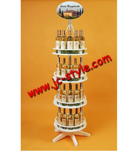folding liquor bottle display shelf/fashion rotating metal red wine display stand/beer bottle display rack for sales promotion