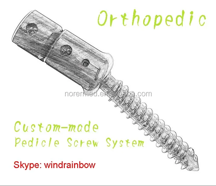 Chinese Cheapest Titanium Orthopedic reduction poly Pedicle screw for spine surgery