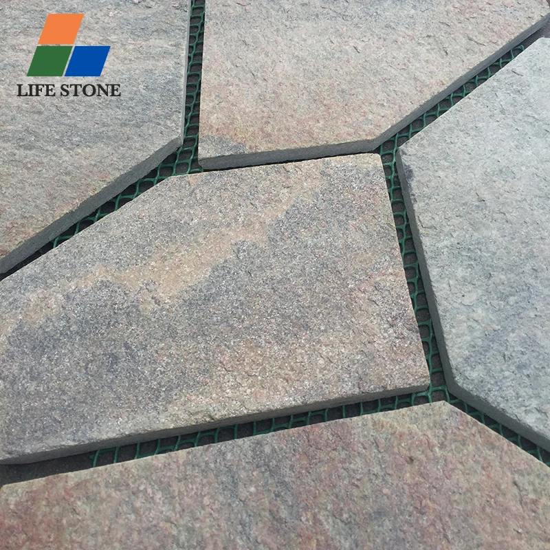 Natural quartz outdoor garden flagstone patio irregular mosaic tile flooring