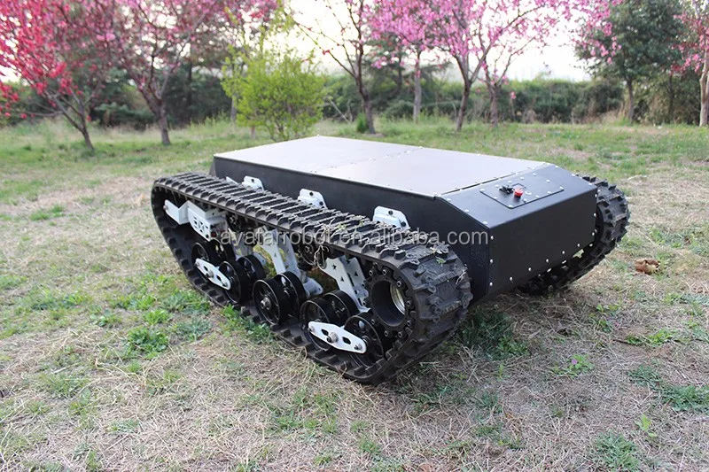 Rubber Robot chassis electric tracked vehicle with platform 
