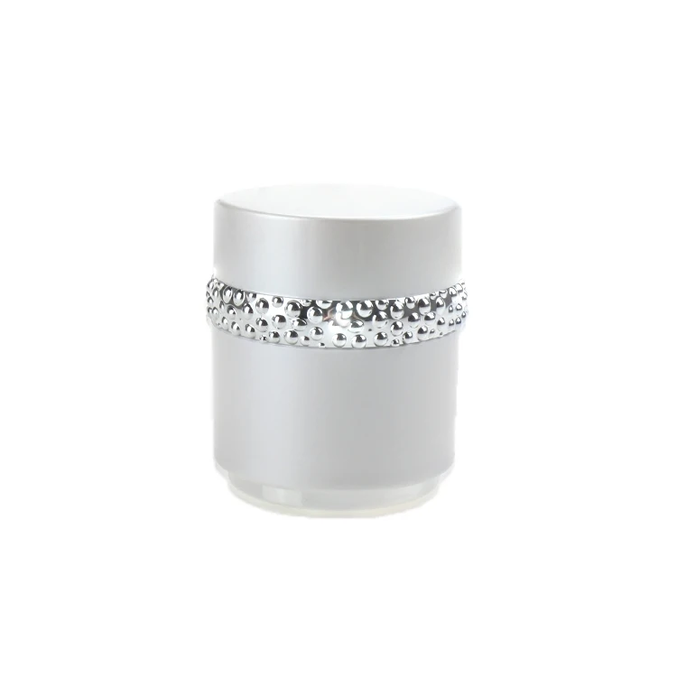 High Quality White Empty Cosmetic Acrylic Jar 30g, Double Wall Round 1 oz Screw Cap Cream Container Plastic Jar
