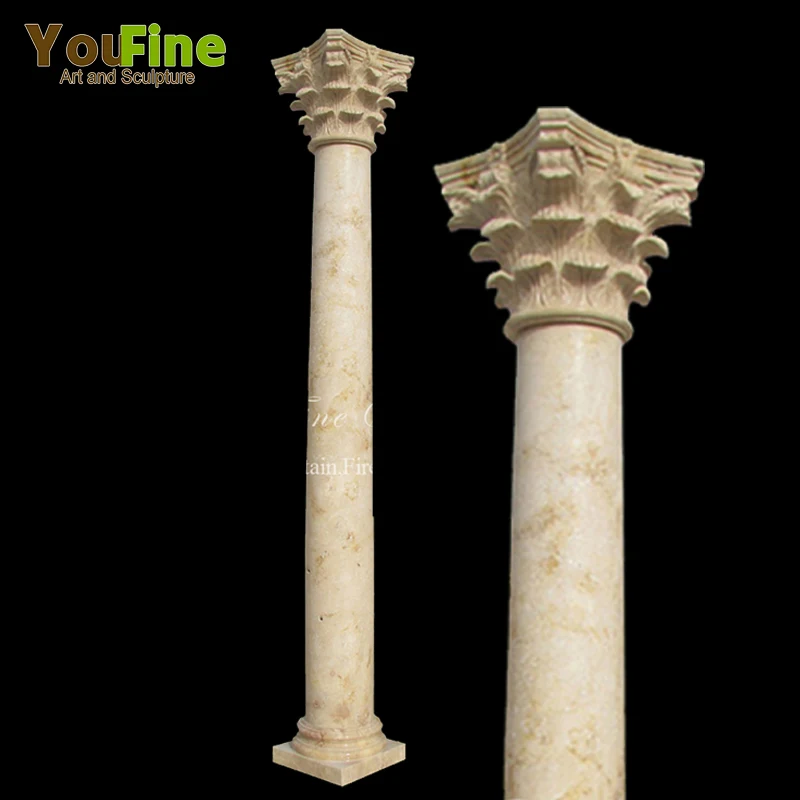 Decorative natural stone garden marble column for sales