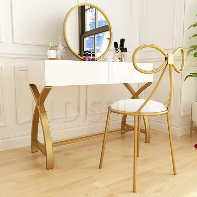 
Custom Modern Minimalist Gold Vanity Dressing Table For Girl 
