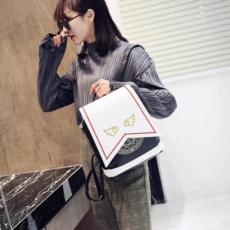 Anime Card Captor Sakura card captorUniform Wings Backpack