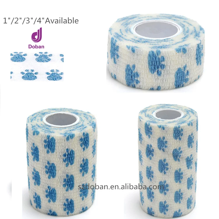 
Non-Woven Self-Adhesive Elastic Bandage Sports, Patterned Cohesive Vet Wrap Bandage 