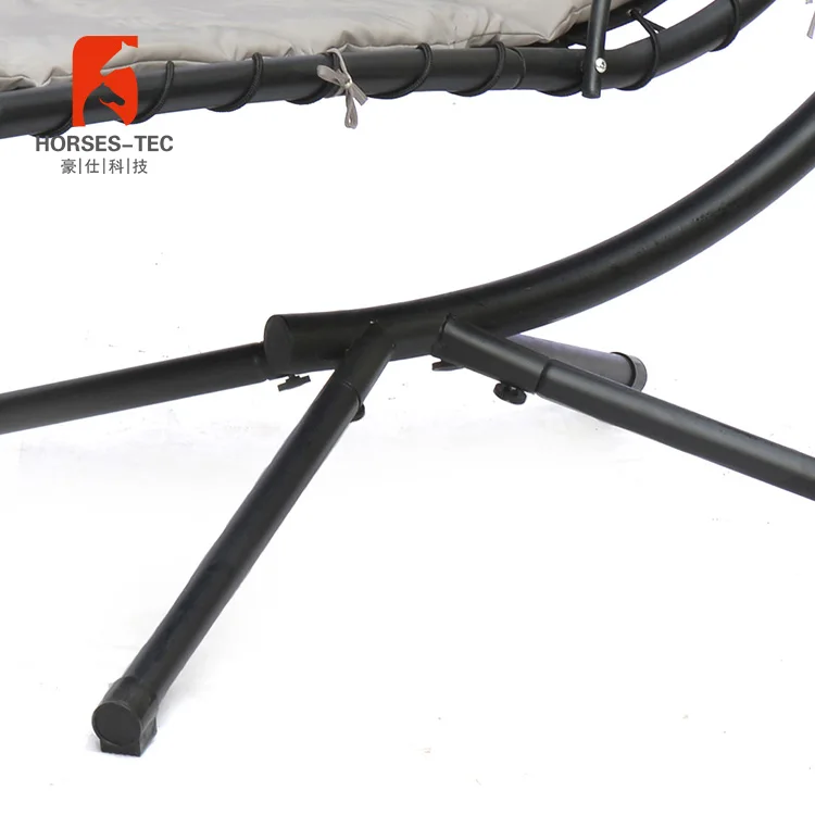 Portable garden camping hammock with heavy duty steel frame stand