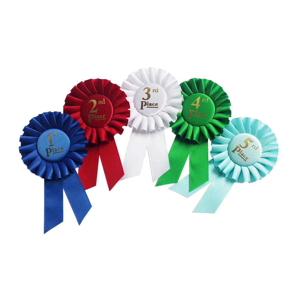 Wholesale Polyester Satin Ribbon Premium School Activity 1st 2nd 3rd Place Award Ribbons