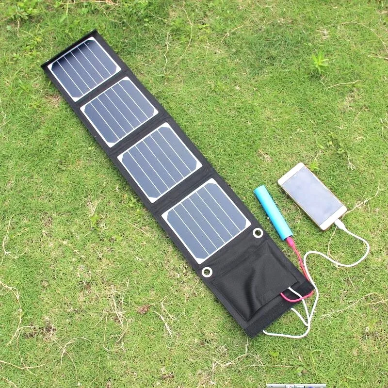 14W Sunpower Portable Solar Panel Charger For iPhone/Mobile Phone Foldable Dual USB Battery Charger solar panel complete set