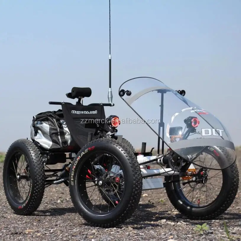 
Riding in Snow and Sand 6061 Aluminum Alloy Frame Big Fat Tire Recumbent Cycle Electric Recumbent Quadricycle 