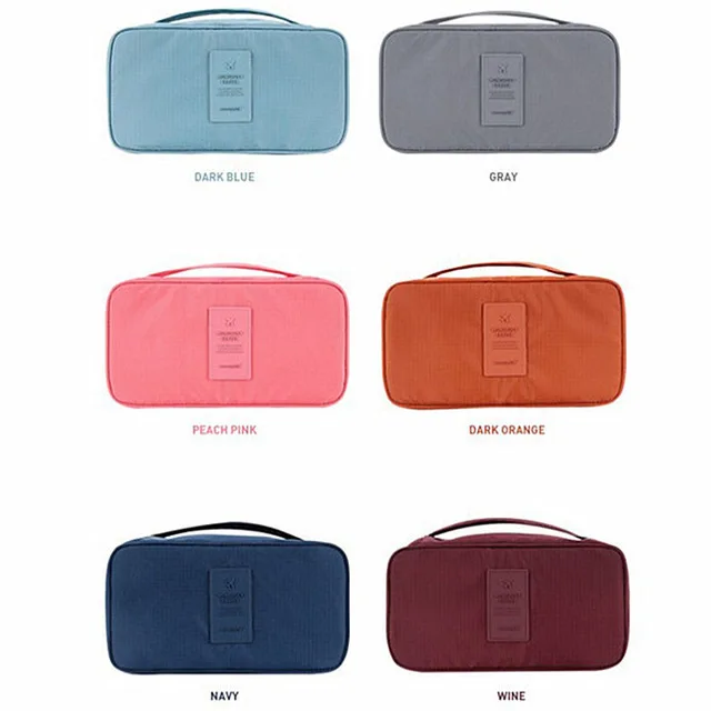 Promotional women portable large capacity lingerie bag travel underwear organizer bra storage bag