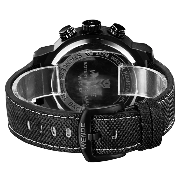 OEM Custom logo high quality nylon strap 3 atm water resistant private label luxury watch waterproof for men