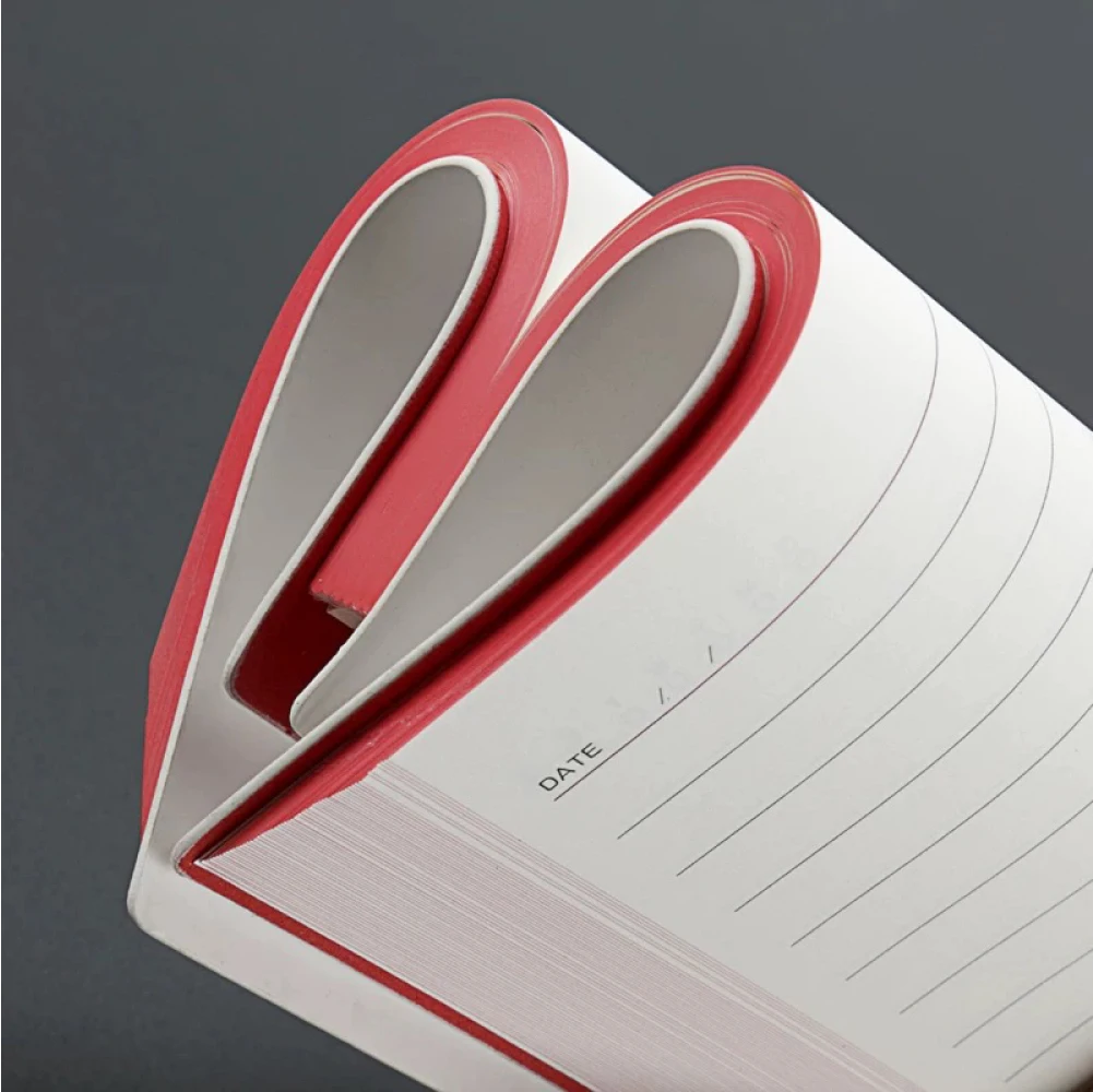 Hot sale A5 white pu leather notebook Custom logo softcover office planner with pen loop school stationery colorful edge diary