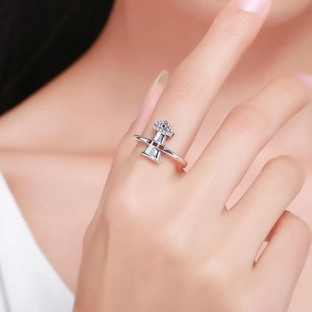 Sterling Silver s925 Ladies Zircon Ring Trend Fashion Beacon SCR210