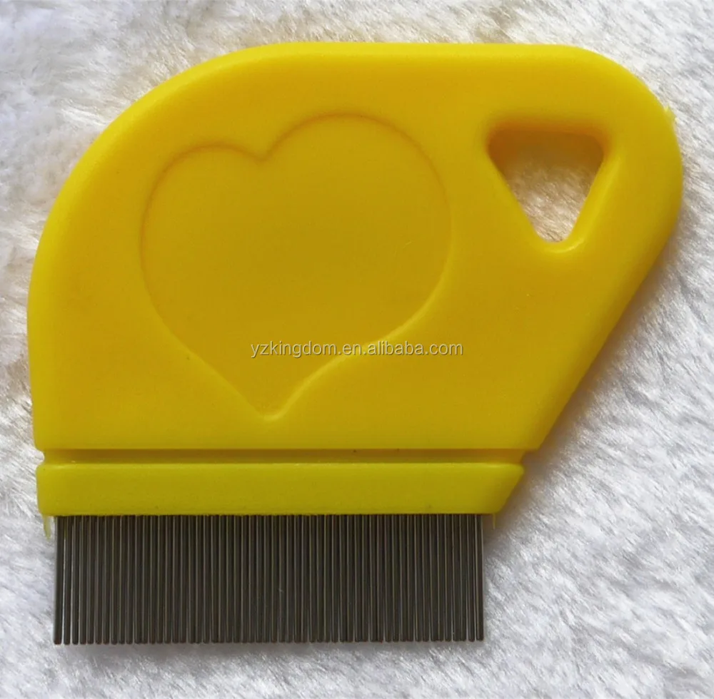 Heart Shape Plastic Handle Nit Lice  Flea Comb With Stainless Steel Teeth