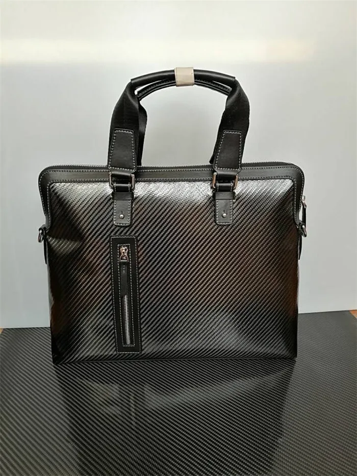 Boshiho Custom Design High Quality Carbon Fiber Leather Bag Portfolio Handbags