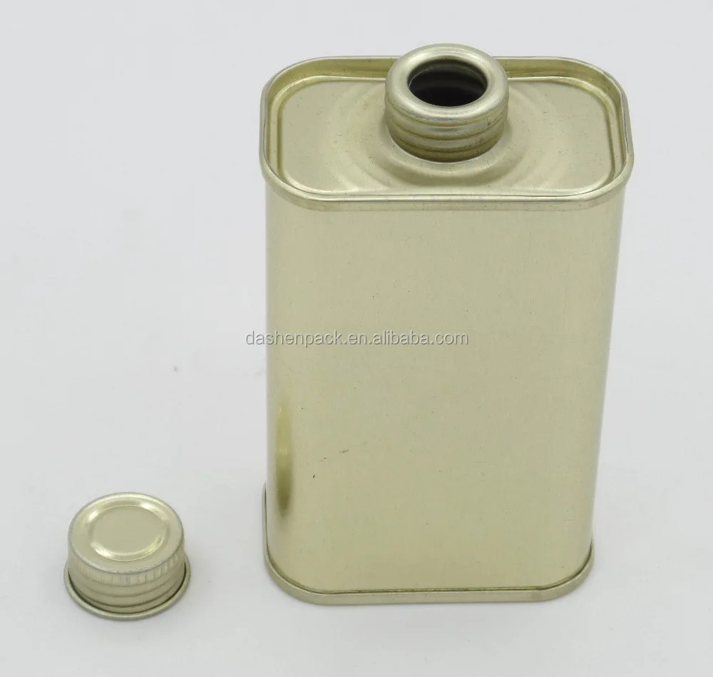 F style 100ml rectangular tin can metal can for maple syrup  foodsafe grade
