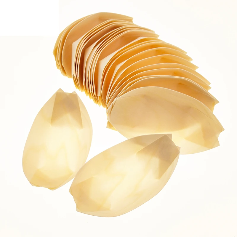 Boat for Food Plate Sushi Bamboo Wood Fast Food Carton and Food Plastic Hot Sale Disposable White FSC/BSCI/BRC Free Samples