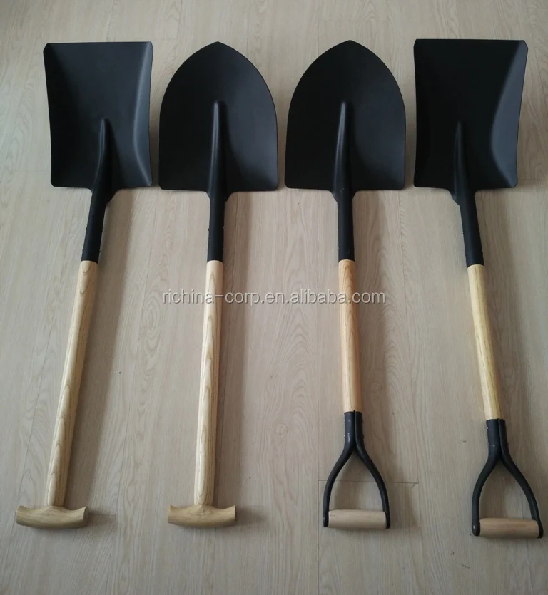 Garden Shovels Spain type shovel with wooden Y handle Wholesale Tools Carbon Steel Tree Garden Digging Spade Shovel